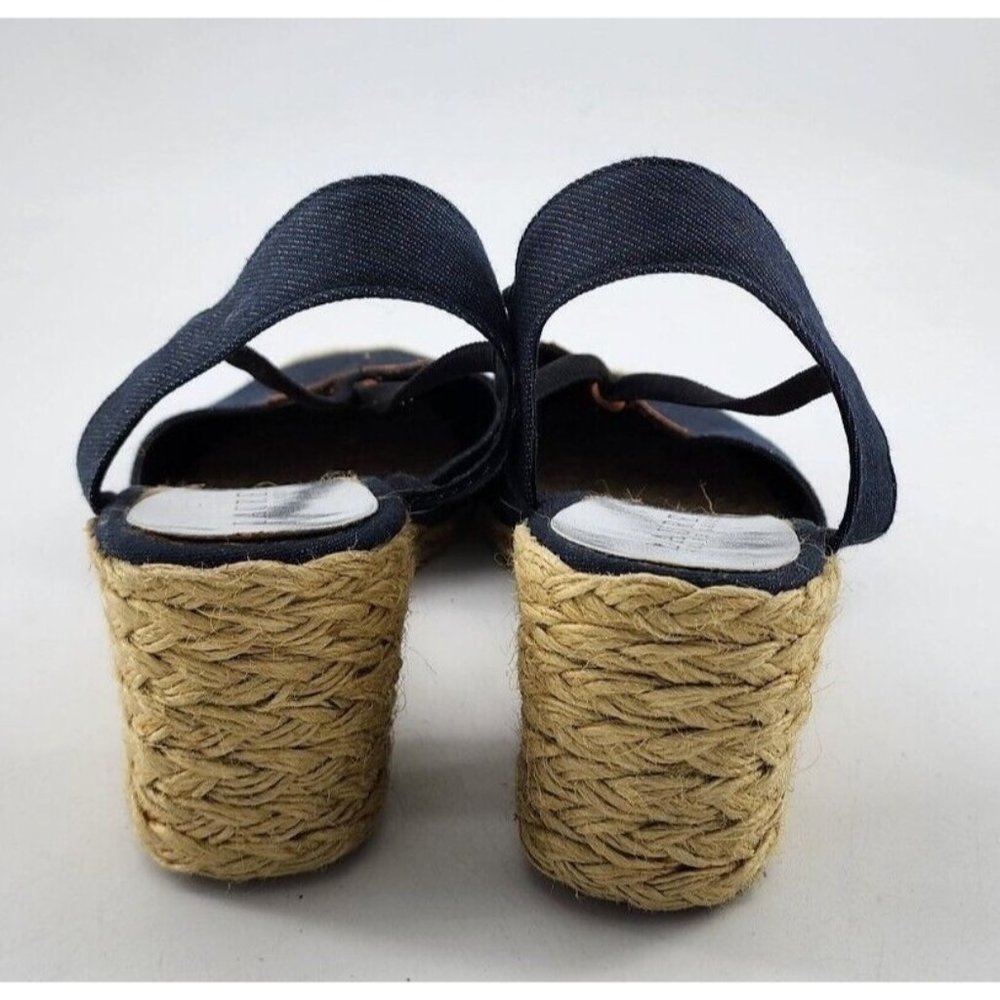 Lauren Ralph Lauren Women's Cala Espadrille Wedge Sandals Blue/Tan Size 10B - Picture 5 of 9